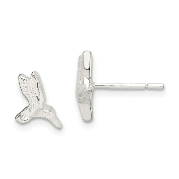 White Sterling Silver Earring Button Women'S 10 mm 11