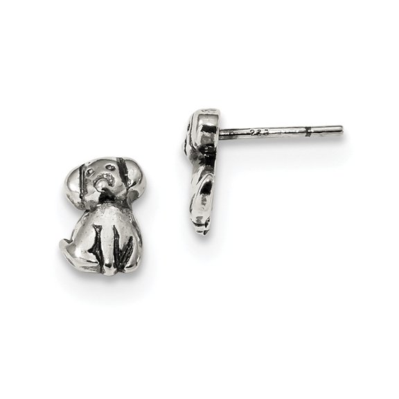 White Sterling Silver Earring Button Women'S 8.9 mm