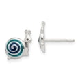 thumbnail image 1 of White Sterling Silver Earring Button Women'S 9 mm Enameled Snail Post Earrings, 1 of 2