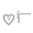 thumbnail image 1 of White Sterling Silver Earring Button Women'S Cubic Zirconia CZ Clear 11 mm 10, 1 of 2