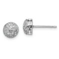 thumbnail image 1 of White Sterling Silver Earring Button Women'S Diamond 7 mm, 1 of 2