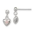 thumbnail image 1 of White Sterling Silver Earring Drop & Dangle Pink Women'S 12 mm 7, 1 of 2