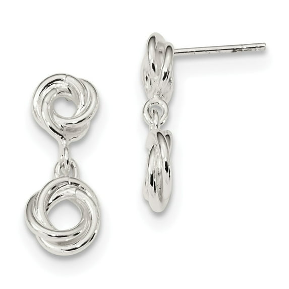 White Sterling Silver Earring Drop & Dangle Women'S 22 mm 8.7