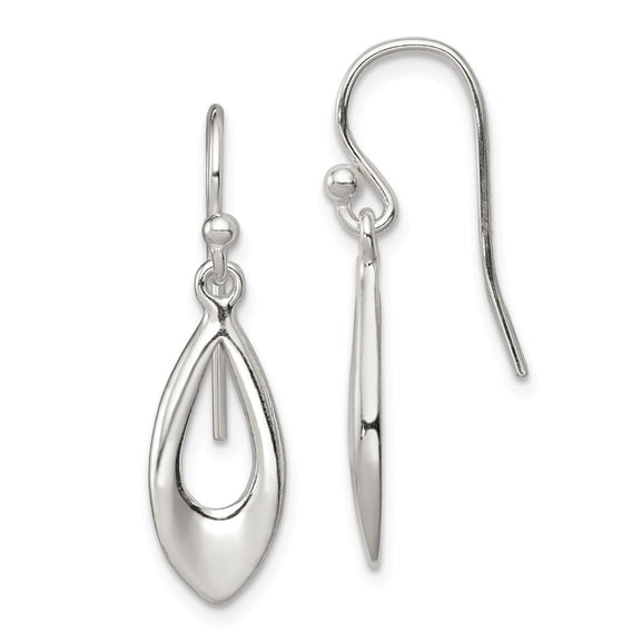 White Sterling Silver Earring Drop & Dangle Women'S 30 mm 8