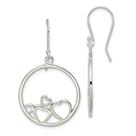 White Sterling Silver Earring Drop & Dangle Women'S 40 mm 23