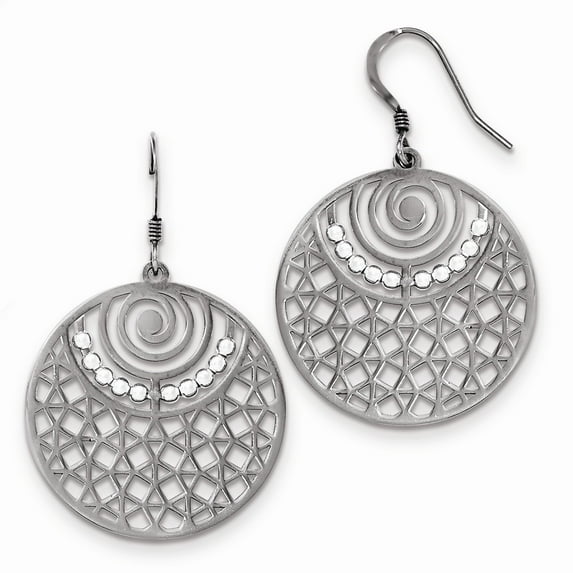 White Sterling Silver Earring Drop & Dangle Women'S 48 mm 30