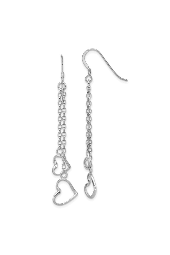 White Sterling Silver Earring Drop & Dangle Women'S 60 mm 10