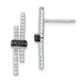 thumbnail image 1 of White Sterling Silver Earring Drop & Dangle Women'S Cubic Zirconia CZ Black Spinel, 1 of 2