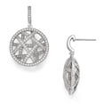thumbnail image 1 of White Sterling Silver Earring Drop & Dangle Women'S Cubic Zirconia CZ Clear 26 mm 19, 1 of 2