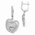 thumbnail image 1 of White Sterling Silver Earring Drop & Dangle Women'S Cubic Zirconia CZ Clear 32 mm 17, 1 of 2