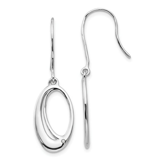 White Sterling Silver Earring Drop & Dangle Women'S Diamond 39 mm 13