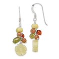 thumbnail image 1 of White Sterling Silver Earring Drop & Dangle Women'S Peridot Green Aventurine Jade Unakite Carnelian 35 mm 10, 1 of 2