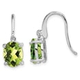 thumbnail image 1 of White Sterling Silver Earring Drop & Dangle Women'S Peridot Oval Green 22 mm 7, 1 of 2