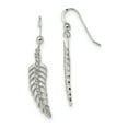 thumbnail image 1 of White Sterling Silver Earring Drop & Dangle Women'S Textured Cubic Zirconia CZ Clear 39.6 mm 7.8, 1 of 1