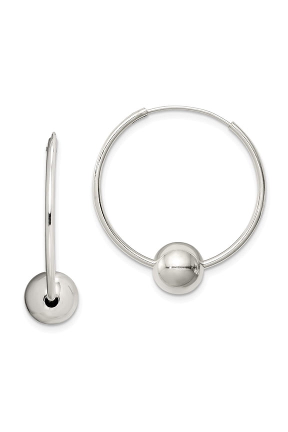 White Sterling Silver Earring Endless Women'S 28 mm 26