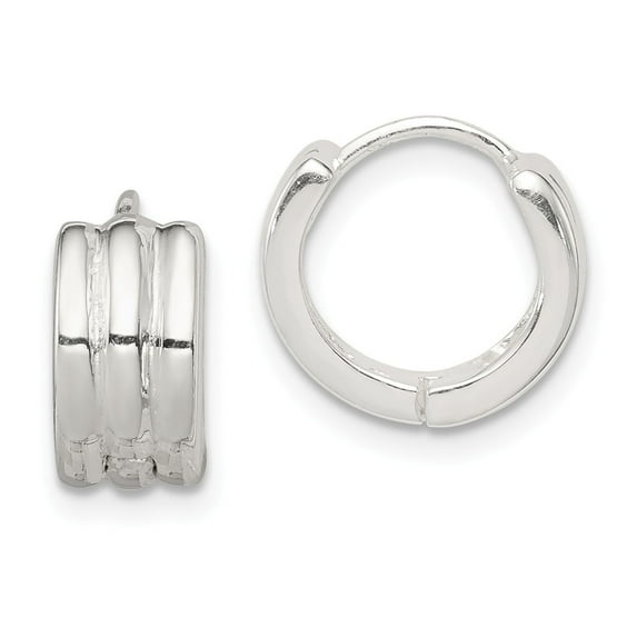 White Sterling Silver Earring Hinged Huggie Women'S 10 mm 6