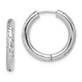thumbnail image 1 of White Sterling Silver Earring Hinged Huggie Women'S 21 mm, 1 of 2