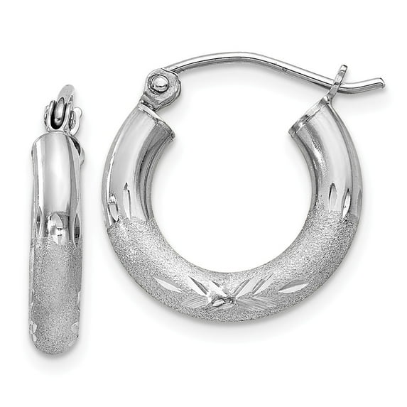 White Sterling Silver Earring Hoop Women'S 18 mm 16