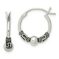 thumbnail image 1 of White Sterling Silver Earring Hoop Women'S 18 mm 16, 1 of 2