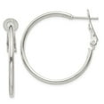 thumbnail image 1 of White Sterling Silver Earring Hoop Women'S 25 mm 2, 1 of 2