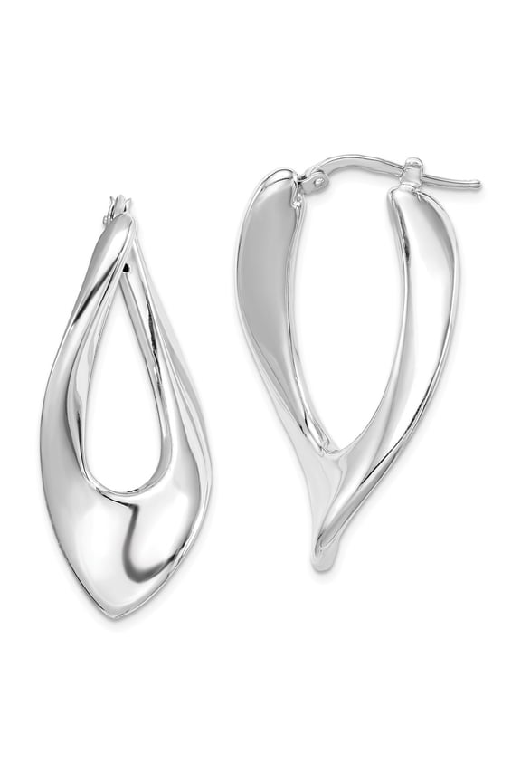 White Sterling Silver Earring Hoop Women'S 39 mm 18