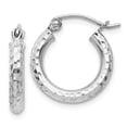thumbnail image 1 of White Sterling Silver Earring Hoop Women'S Diamond-Cut 17 mm 15, 1 of 3