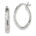thumbnail image 1 of White Sterling Silver Earring Hoop Women'S Diamond-Cut 25.8 mm 17.5, 1 of 1