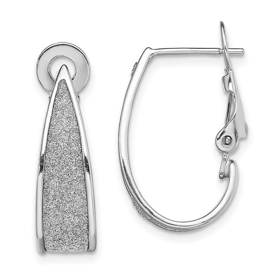 White Sterling Silver Earring J-Hoop Women'S 21.7 mm 6.8