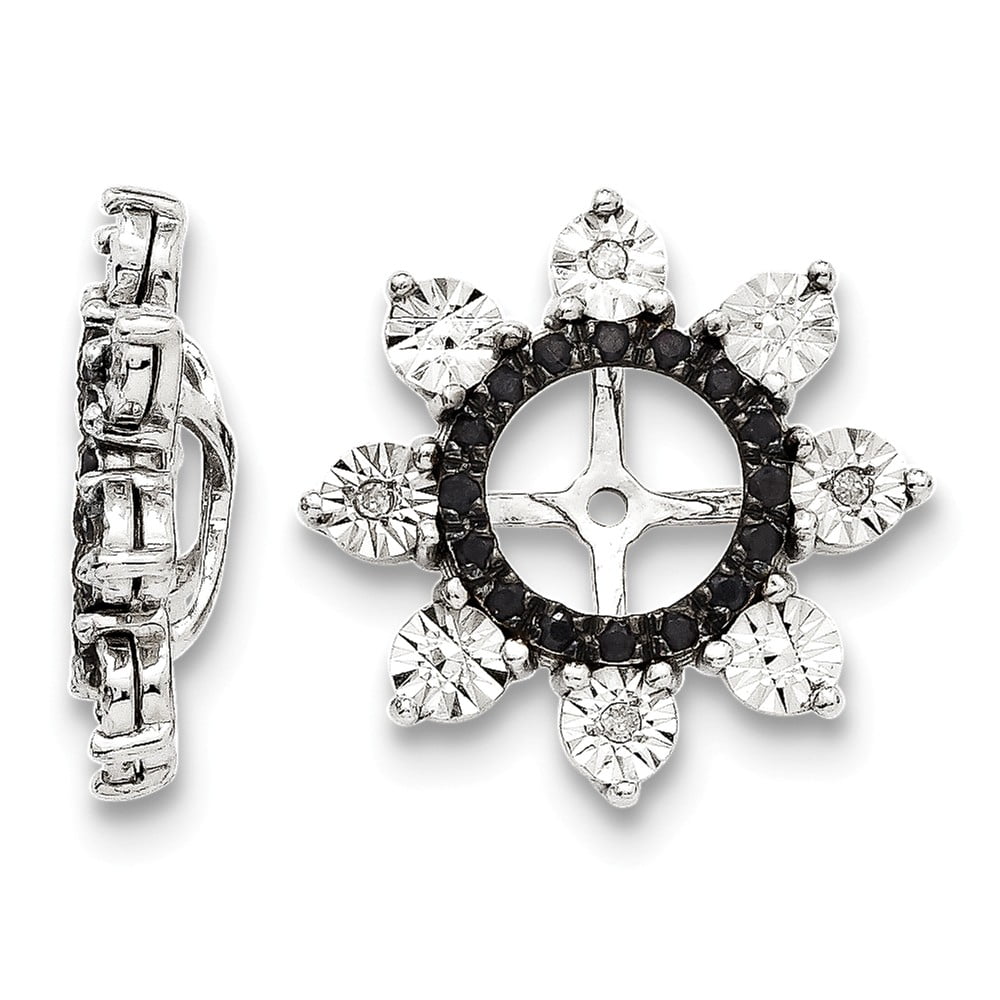 White Sterling Silver Earring Jackets & Enhancers Women'S Sapphire