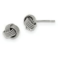 thumbnail image 1 of White Sterling Silver Earring Love Knots Women'S 7.6 mm, 1 of 1