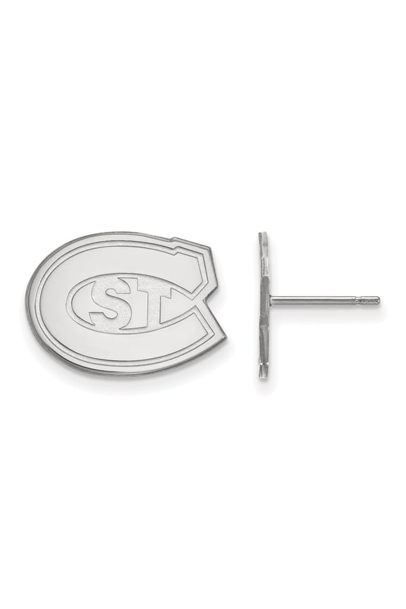 White Sterling Silver Earring Minnesota Women'S NCAA St. Cloud State University 13 mm 17