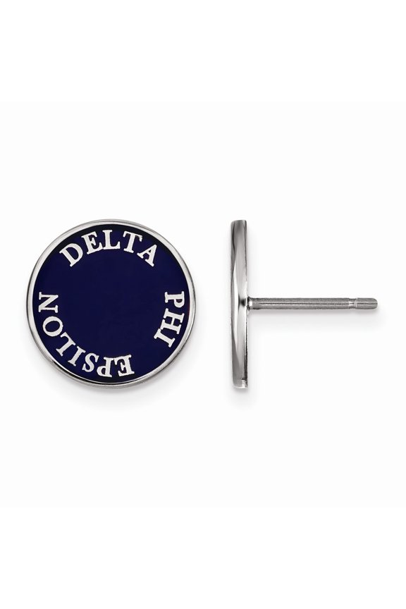 White Sterling Silver Earring Royal Purple Gold Women'S Greek Delta Phi Epsilon 12 mm