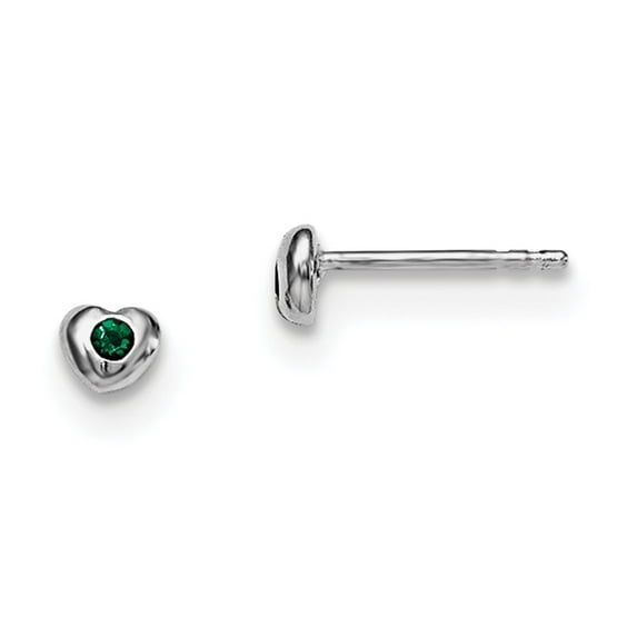 White Sterling Silver Earring Stud (05) May Women'S Crystal 4 mm