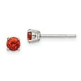 thumbnail image 1 of White Sterling Silver Earring Stud Women'S Glass 4 mm, 1 of 3