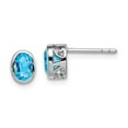 thumbnail image 1 of White Sterling Silver Earring Stud Women'S Sky Blue Topaz 8 mm 5, 1 of 2