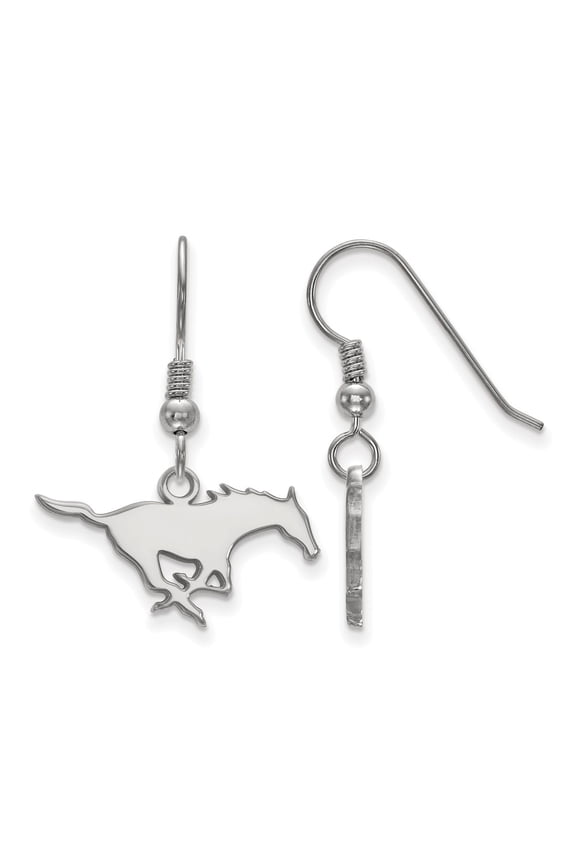 White Sterling Silver Earring Texas Women'S NCAA Southern Methodist University 29 mm 21
