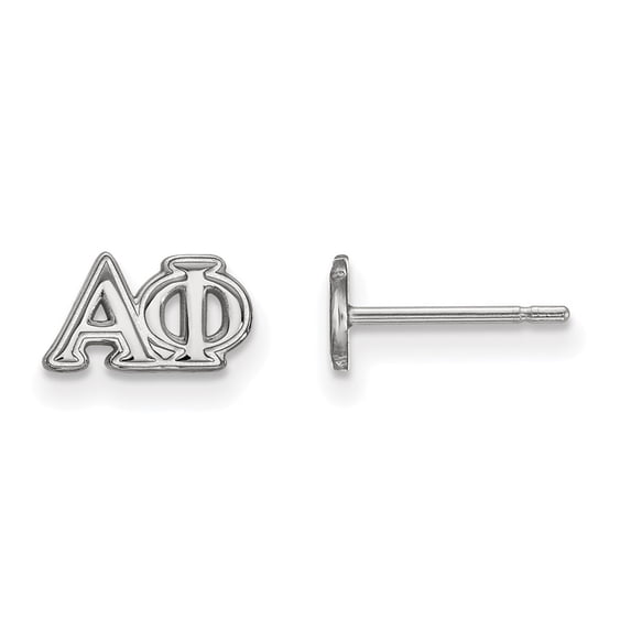 White Sterling Silver Earring Women'S Greek Alpha Phi 5 mm 9