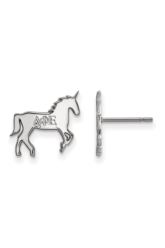 White Sterling Silver Earring Women'S Greek Delta Phi Epsilon 12 mm 14