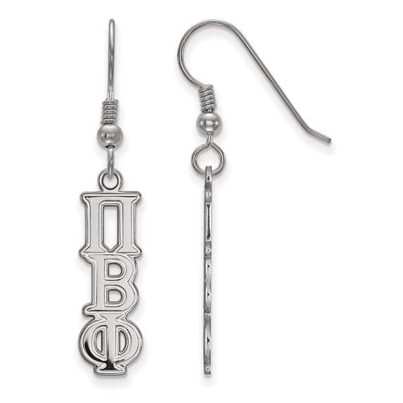 White Sterling Silver Earring Women'S Greek Pi Beta Phi 42 mm 8