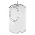 thumbnail image 1 of White Sterling Silver Notched 41 mm 21 Rh-Plt Engraveable Dog Tag Polished Front Back Disc Charm, 1 of 2