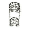 thumbnail image 1 of White Sterling Silver Ring Band Adjustable Antiqued Polished Textured Full Finger, Size 9, 1 of 3