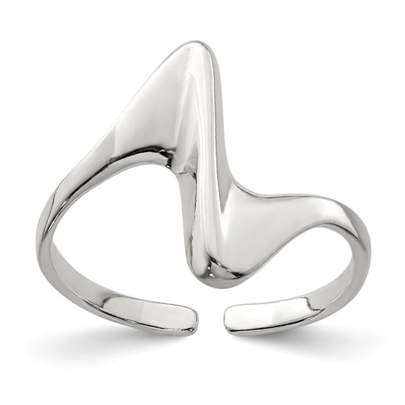 White Sterling Silver Ring Band Adjustable Polished, Size 6