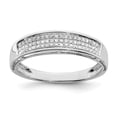 thumbnail image 1 of White Sterling Silver Ring Band Diamond Rhodium Diam., 1 of 2