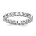 thumbnail image 1 of White Sterling Silver Ring Band Eternity Cubic Zirconia CZ Round, 1 of 2