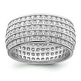 thumbnail image 1 of White Sterling Silver Ring Band Eternity Rhodium-plated 5-row, 1 of 3
