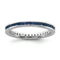 thumbnail image 1 of White Sterling Silver Ring Band Eternity Sapphire, Lab Created Blue, 1 of 5