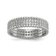 thumbnail image 1 of White Sterling Silver Ring Band Fashion Closed Back Cubic Zirconia CZ Round Clear, 1 of 2