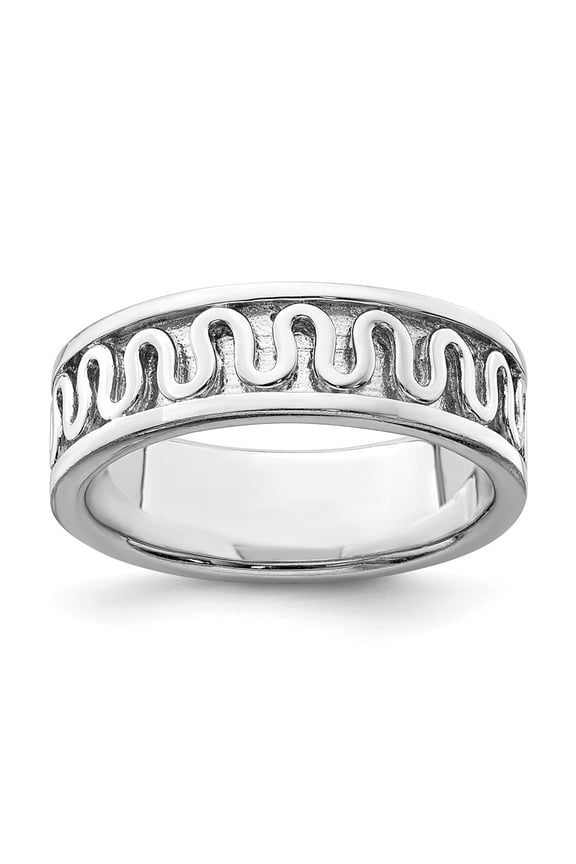 White Sterling Silver Ring Band Fashion Closed Back Flat Satin