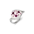thumbnail image 1 of White Sterling Silver Ring Band Fashion Crystal Pink, 1 of 2