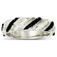 thumbnail image 1 of White Sterling Silver Ring Band Fashion Crystal Rhodium Plated Stellux, 1 of 1